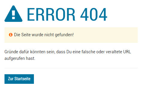 404 Fehlerseite im Template