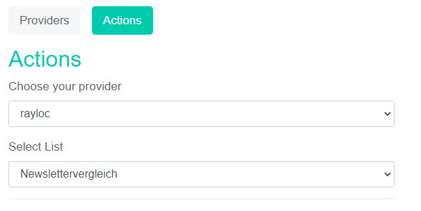 Beacon Liste auswählen