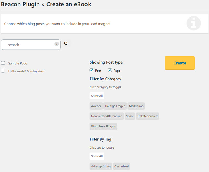 Beacon WordPress Plugin