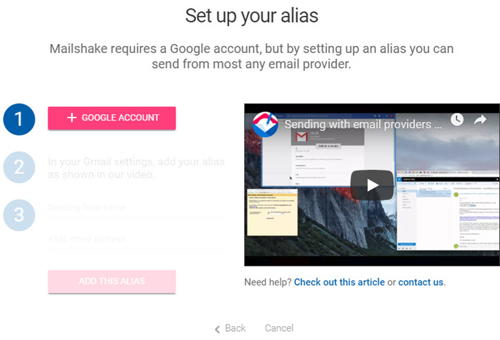 mailshake Gmail Alias einrichten