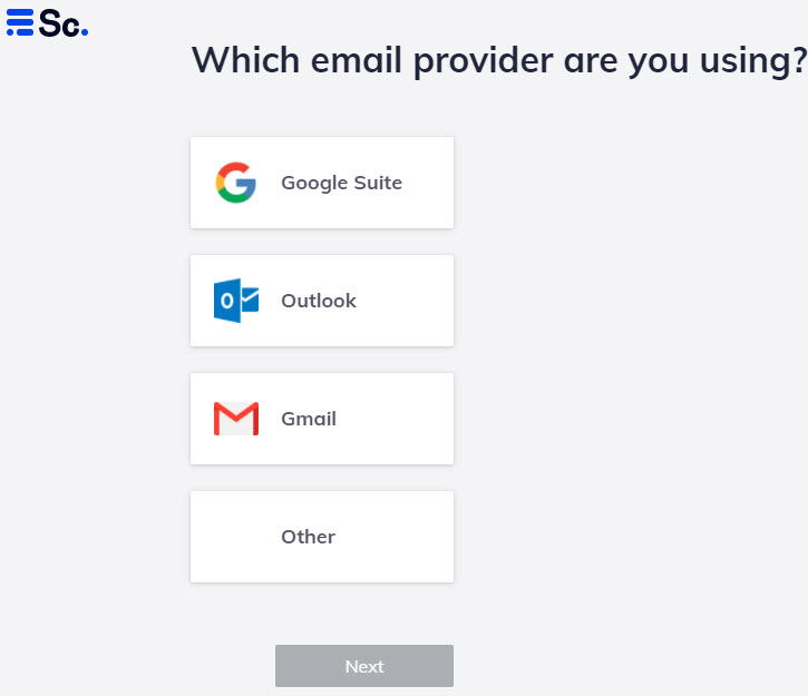 Scribe Mail Auswahl E-Mail Provider