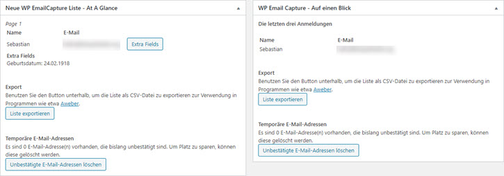 WP Email Capture Dashboard