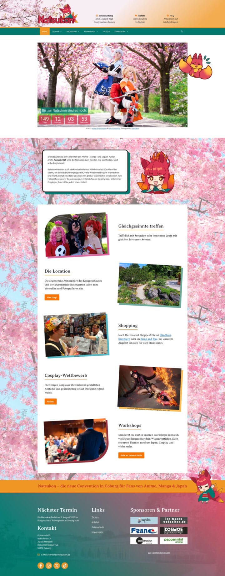 Natsukon Fanveranstaltung, Anime, Mangas, Japan Kultur, Blog, Reviews, WordPress Software, Newsletter, Anleitungen.