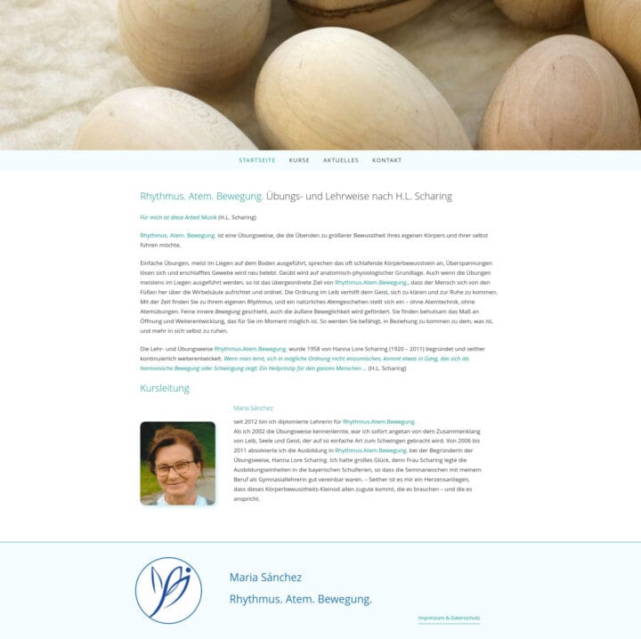 Rhythmus Atem Bewegung, Übungs- und Lehrweise nach H.L. Scharing.