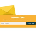 Newsletter-Anmeldung mit E-Mail-Feld.