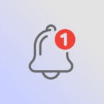 Benachrichtigungssymbol mit roter Eins