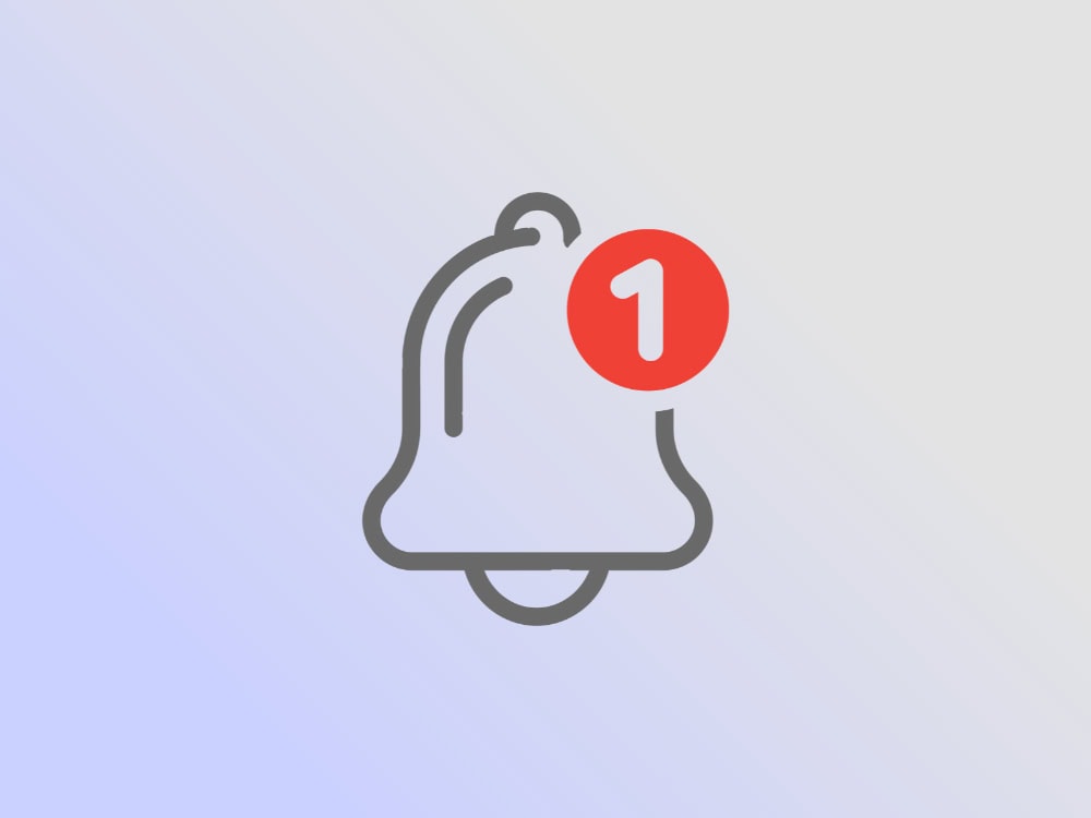 Benachrichtigungssymbol mit roter Eins