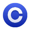 Ein Logo mit blauer Kreissymbolik auf weißem Hintergrund.